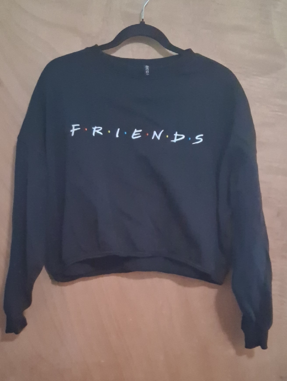 FRIENDS Black Cropped Sweatshirt